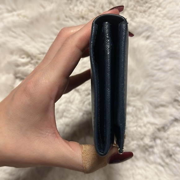 Salvatore Ferragamo Navy Blue Leather Gancini Bit Continental Long Wallet - Picture 3 of 9